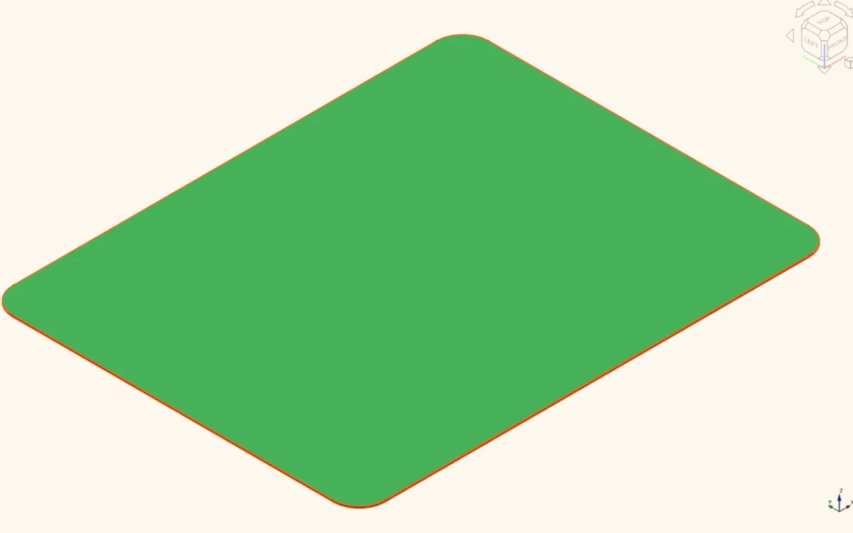FreeCAD pad 0.6mm for Field Notes TPU case base