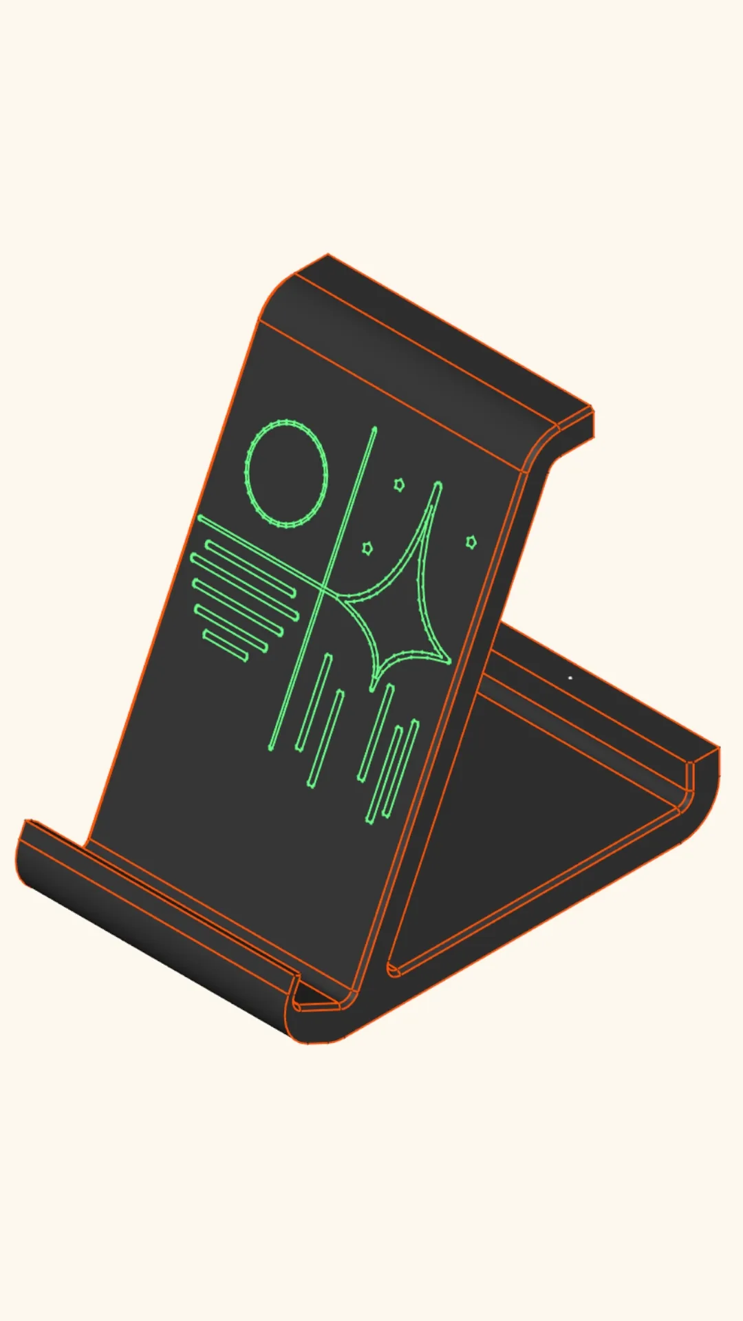 Vector surface offset and cut into phone stand body in FreeCAD