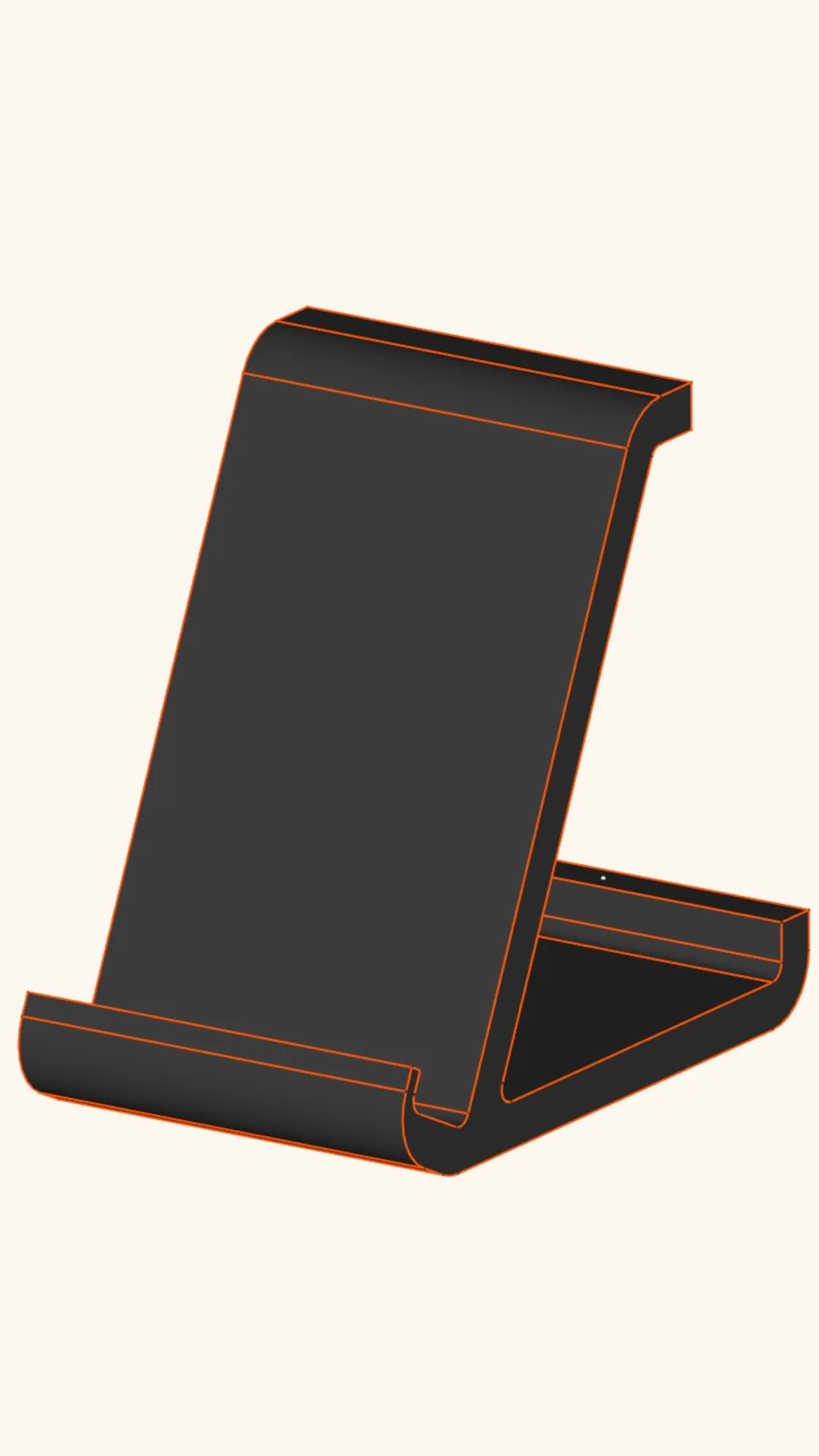 L-shaped support lip extrusion for phone stand channel in FreeCAD