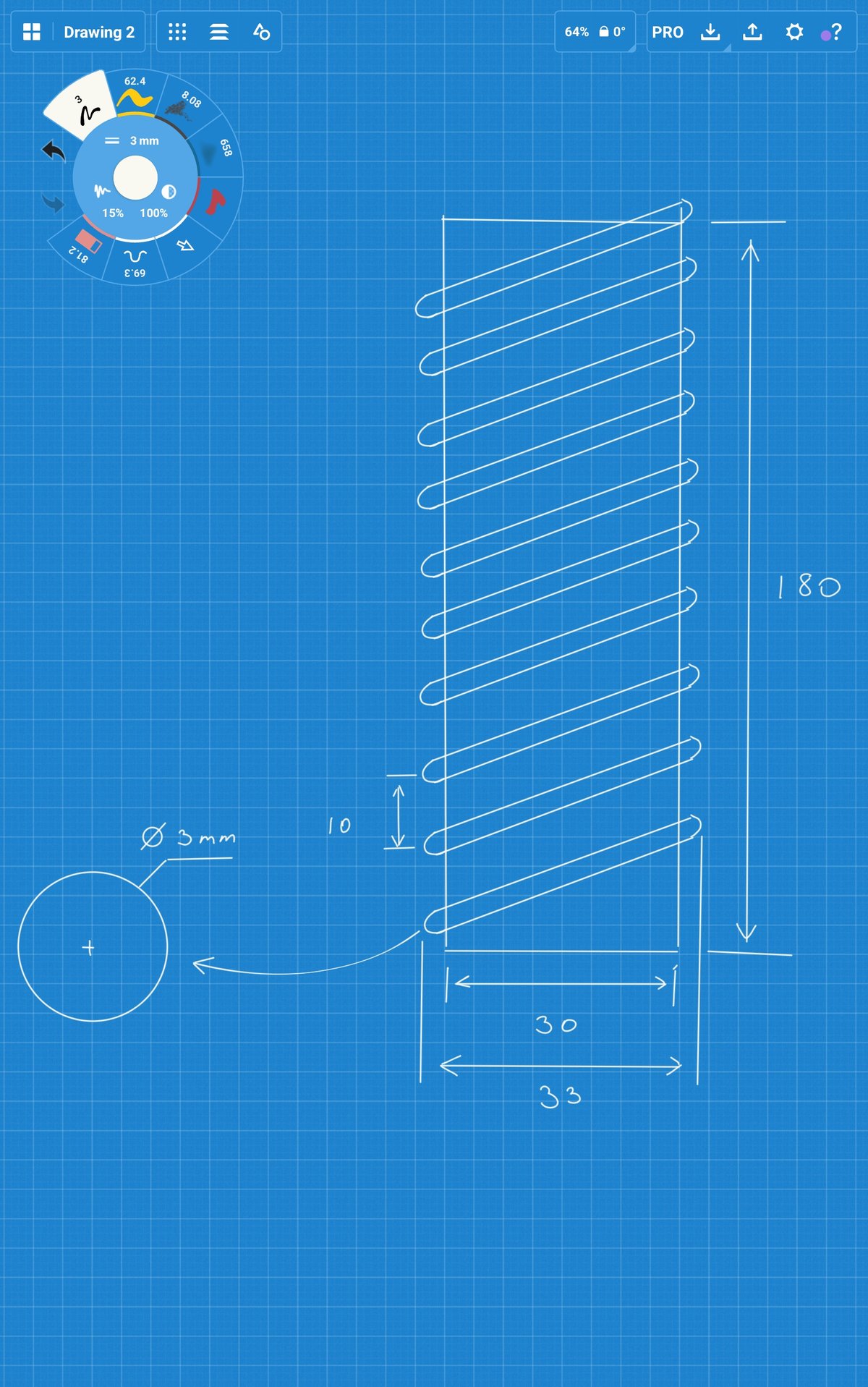 Vacuum hose coil measurements 31mm diameter 180mm length